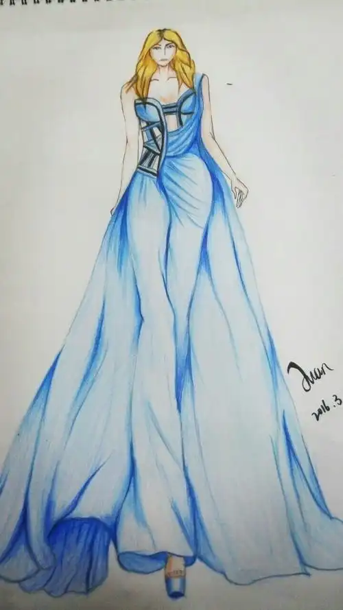 服装设计彩铅手绘