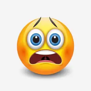 漂亮的害怕的情感符,表情符号,微笑的-矢量说明照片