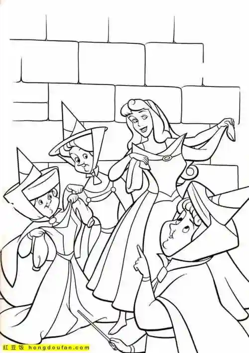 填色卡通,填色大全,填色游戏,填色画,奥罗拉,安徒生,安徒生童话,幼儿