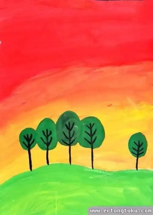 作业练习课间休息邱子淇:构图造型效果完整,冷暖色的对比准确.