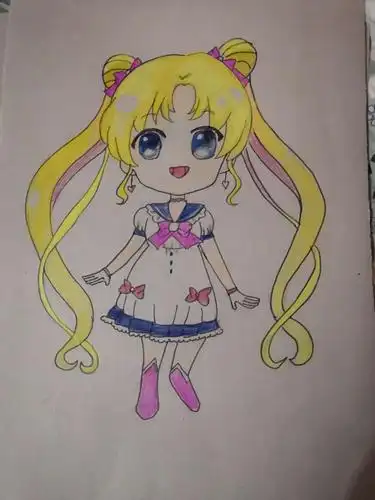 动漫卡通人物彩铅画