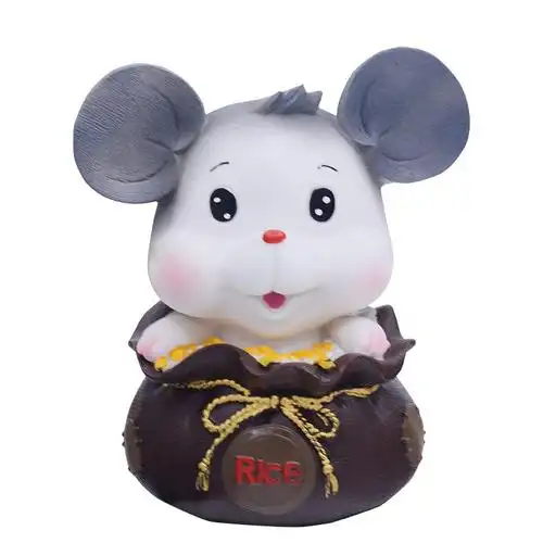 创意可爱老鼠储蓄罐搪胶防摔卡通生肖鼠大存钱罐储蓄罐