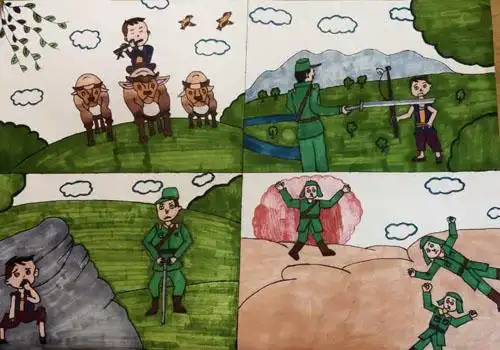 娃娃画里的爱国情南昌市石头街小学开展看红色连环画绘心中真英雄活动