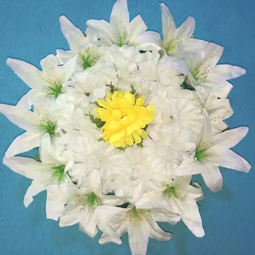 花艺 清明节扫墓花上坟假花祭奠装饰花圈绢布仿真白事祭祀墓前殡葬