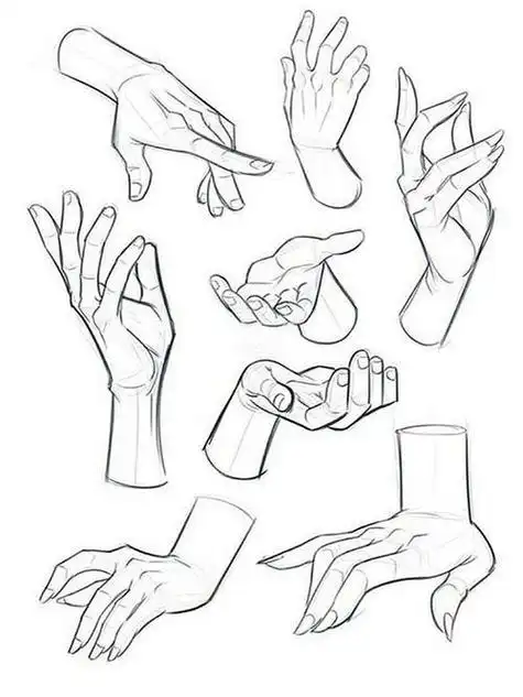 正面捧东西的手简笔画