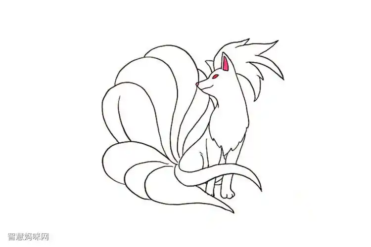 漂亮的九尾狐怎么画