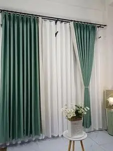 【特价窗帘】清仓捡漏高级豆蔻绿遮光窗帘,好货不多说,四爪钩款