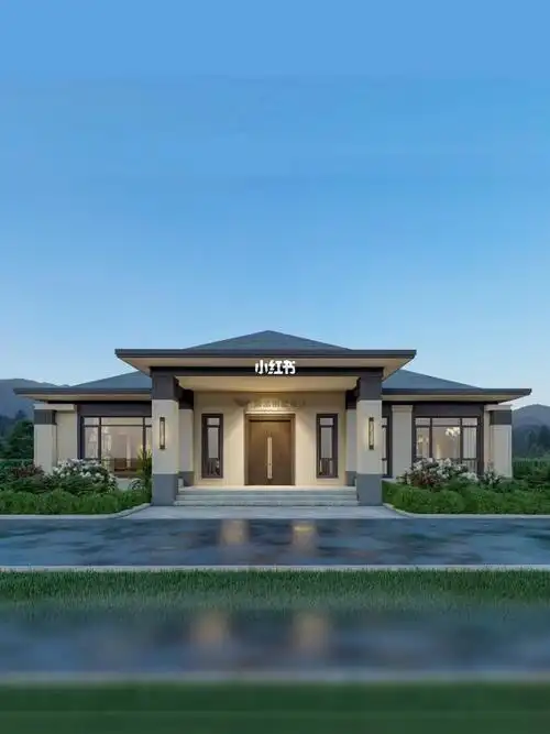 别墅_自建房_庭院_新中式一层别墅_家居家装_装修