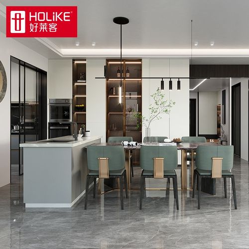 静电喷粉门板 岩板台面耐高温耐摩擦灶台柜 整体厨房柜子橱柜定做