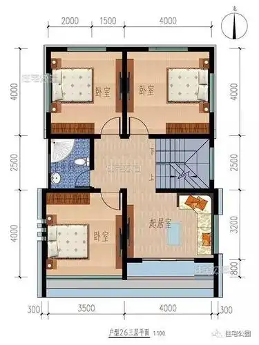 75x105米小户型农村别墅现代风格