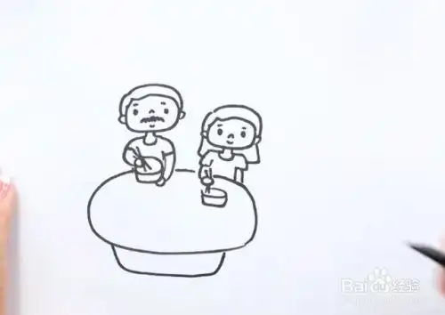 乡下人家门前晚餐图怎么画