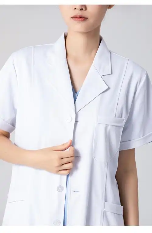 白大褂抗皱短男夏季薄款医师服医生工作服牙科医院实验服定制款 吸汗