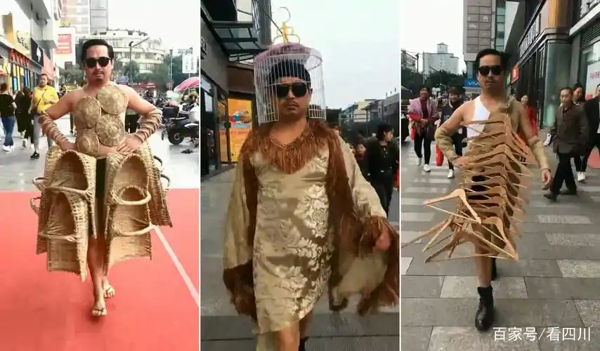 史上最拉风的农民:用锅铲麻袋农具做衣服 梦想上巴黎时装周