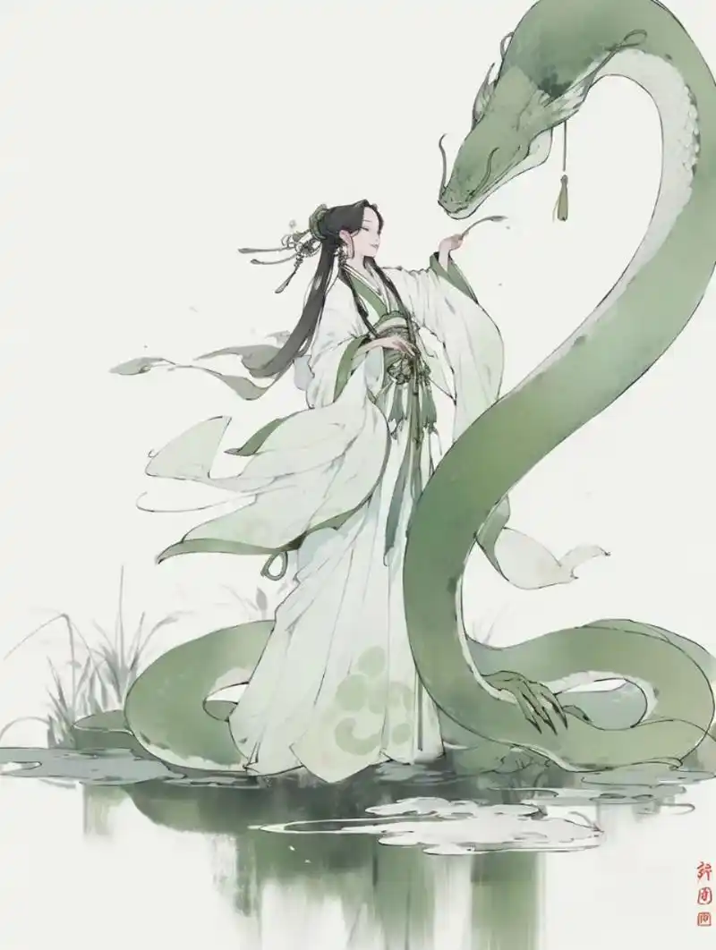 小青.#ai绘画 #国风古韵 青蛇 小青 - 抖音