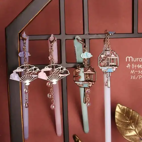 中性笔吊坠古风小仙女少女ins中国国风精致流苏中性笔