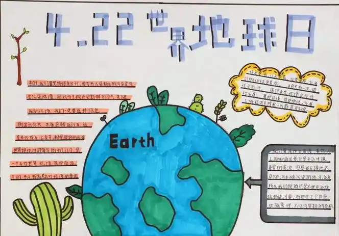 简单的世界地球日手抄报世界地球日手抄报好看