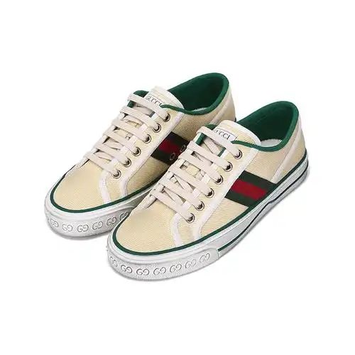 古驰gucci女士tennis1977系列织物做旧系带休闲运动鞋帆布鞋脏脏鞋