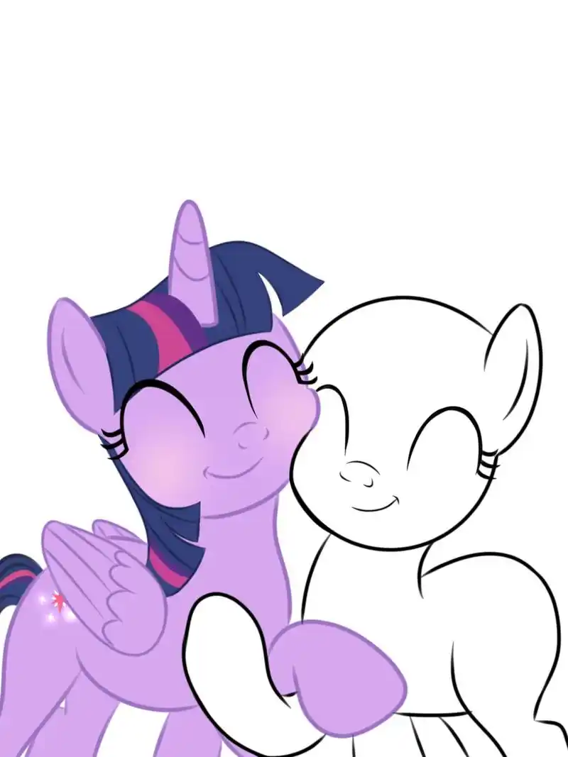 改了一下几个上色有问题的.#小马宝莉 #模板 后面是新画的贴 - 抖音