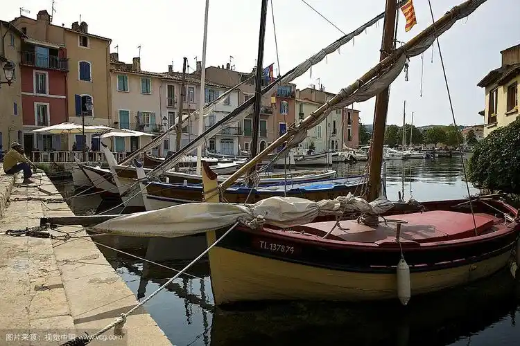 yachts moored at harbor in martigues,france