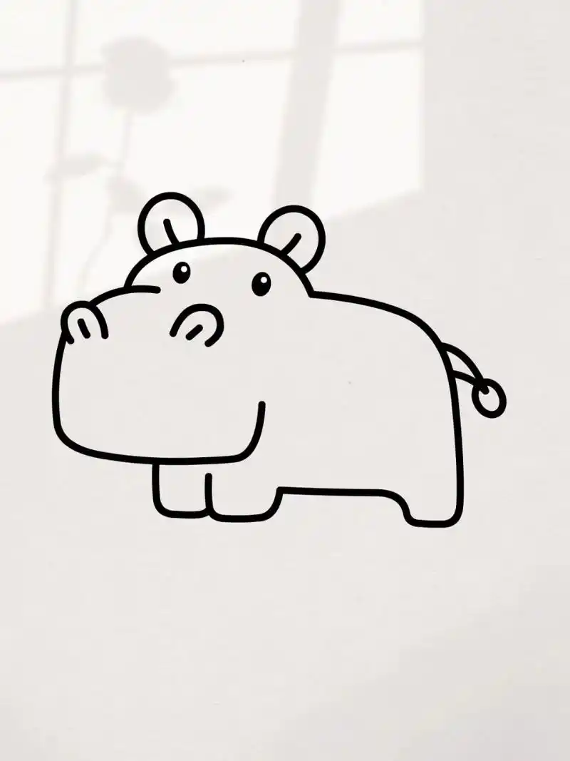 教你画小河马简笔画