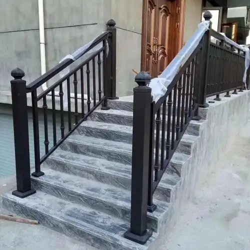 建功金属 不锈钢走廊无障碍楼梯扶手 黑色铁艺锌钢扶手