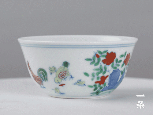 青花斗彩鸡缸杯仿古瓷世家出品精巧绝伦chin美物