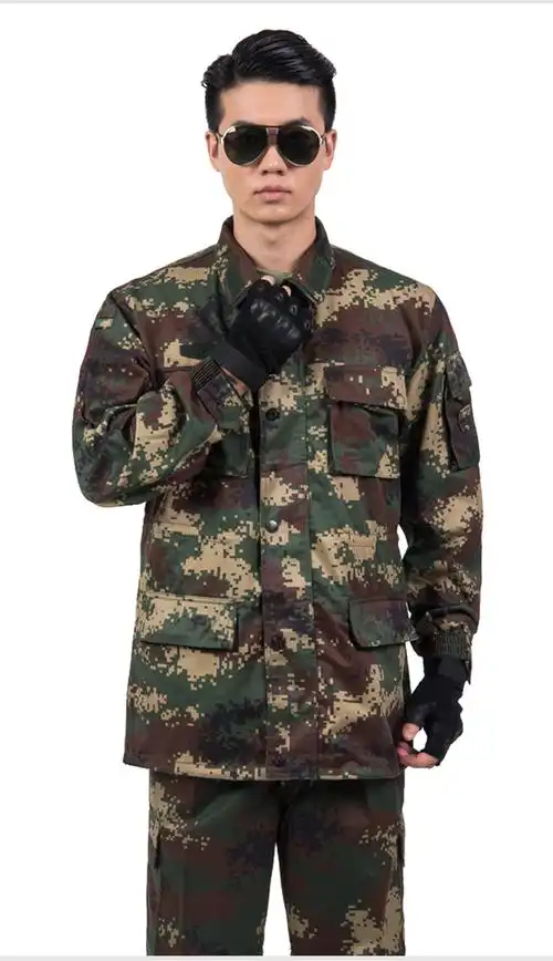 hoscene二炮07迷彩服套装男特种兵军装套装式火箭军迷作训服秋冬季