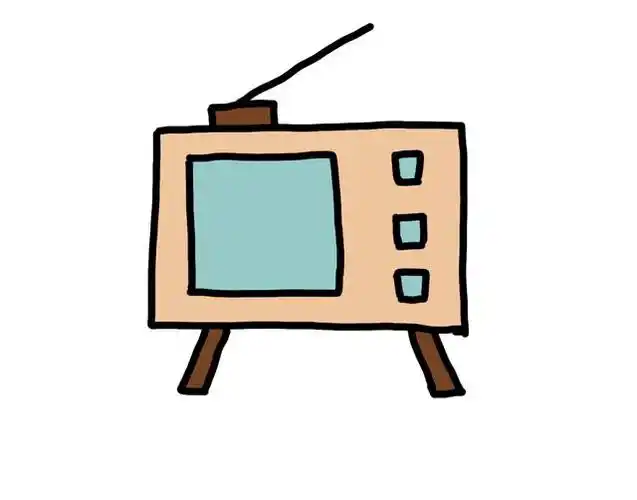 简笔画步骤图教学:学绘画儿童彩色卡通版电视机,7步搞定超简单 - 265