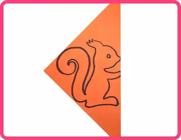 简单剪纸图案大全贪吃的小松鼠松鼠对折剪纸图及教程小松鼠剪纸方法