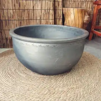 陶瓷缸盆荷花缸户外陶瓷鱼缸大号捡漏鱼盆黑陶老北京鱼盆荷花盆碗莲