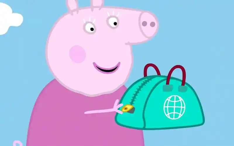 小猪佩奇 猪奶奶的拉链包 简笔画