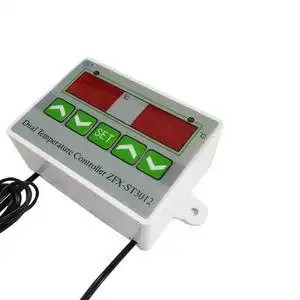 微电脑智能温控器温度控制器开关双温双控可调电子控温仪dc12v