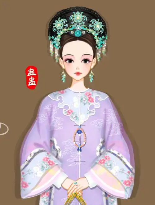 钿子头  #清朝服饰  #清朝造型  #清代服饰  #点翠  #旗头  #彩虹堂