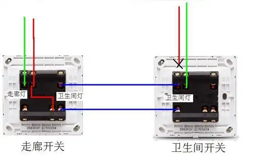 雷士照明 10a 250v 双联双控开关_接线图分享