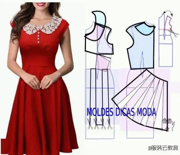 30张连衣裙 大摆裙的裁剪图合集