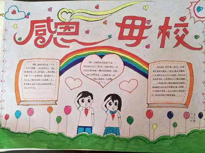 交城县城南小学"红领巾懂感恩"——毕业生感恩母校手抄报展