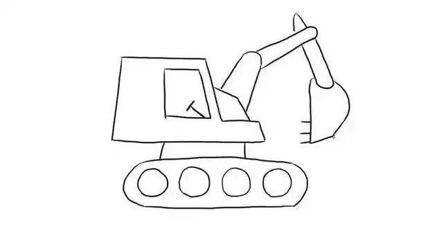 挖掘机简笔画 挖掘机简笔画幼儿园