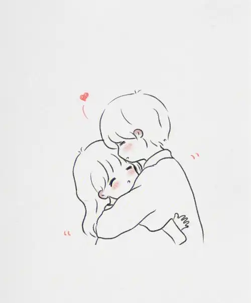 情侣简笔画教程想你了不是随便说说的那种