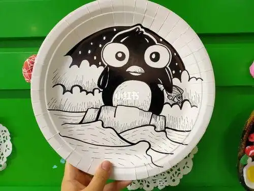 纸盘黑白简笔画临摹简笔画简笔画教程文化绘画