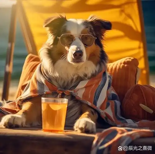 度假小狗 狗狗头像 微信头像 qq头像