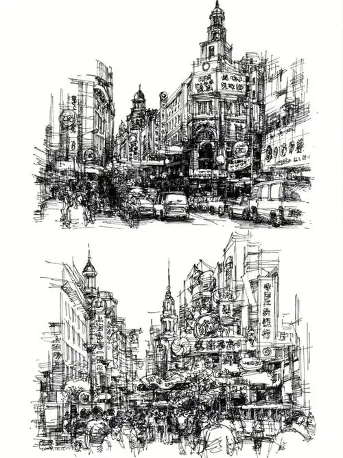 建筑速写  #夏克梁  #大师作品  #手绘培训  #零基础学手绘  #代画