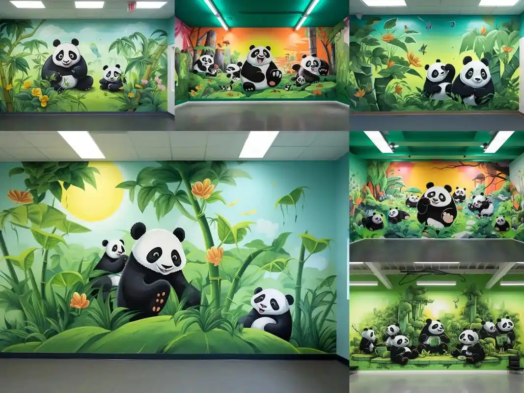 创意熊猫墙绘,与熊猫近距离互动96.大家好!今天要和大家分享 - 抖音