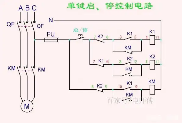 单按钮控制电动机启动和停止,如何用继电器和接触器来实现与优化
