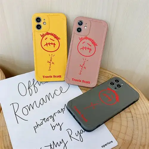 适用潮牌travisscott鬼脸13promax苹果11手机壳xr手机保护套