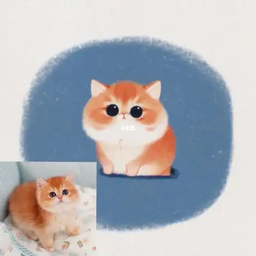 画一个可爱的小奶猫嗅嗅