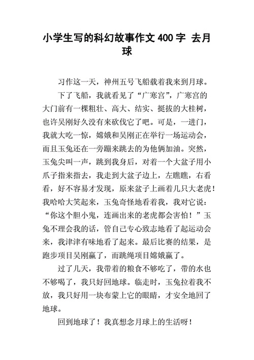 小学生写的科幻故事作文400字 去月球.docx