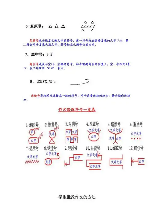 作文修改符号大全