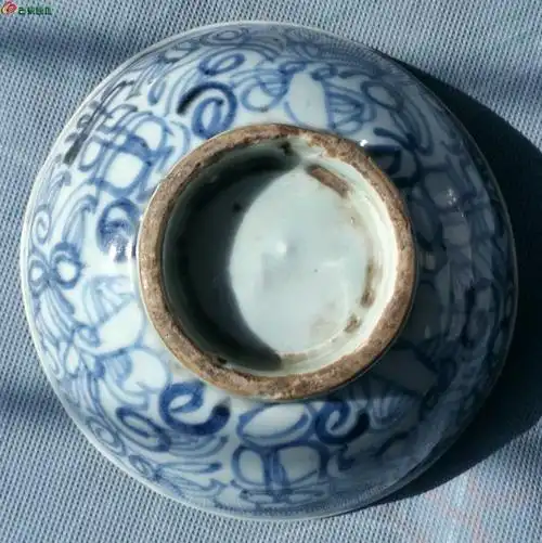 明清时期带寿桃四喜纹饰大个青花碗 - 杂件拍卖区 - 古泉社区