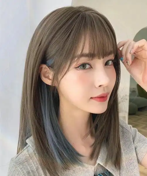 雾霾蓝灰挂耳染