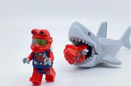 lego 乐高 配件 动物 鲨鱼 大白鲨 可吞人仔 原封 60266